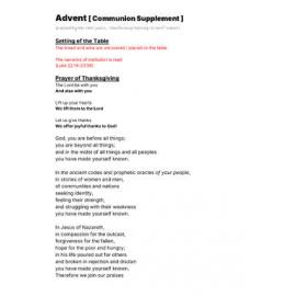 Advent Communion Liturgy Supplement