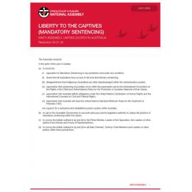 Liberty to the captives : mandatory sentencing (Ninth Assembly)