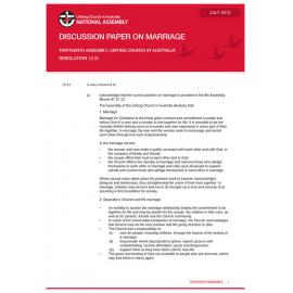 Discussion paper on marriage (Thirteenth Assembly)