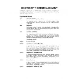 9th Assembly Minutes (2000)