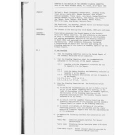 Assembly Standing Committee Minutes March 1984