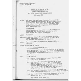 Assembly Standing Committee Minutes March 1986