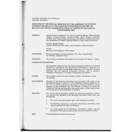 Assembly Standing Committee Minutes (Special Meeting) November 1988