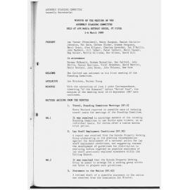 Assembly Standing Committee Minutes March 1988