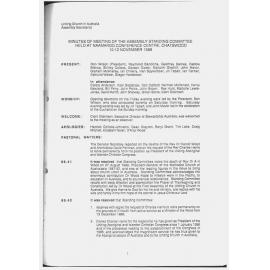 Assembly Standing Committee Minutes November 1989