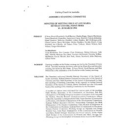 Assembly Standing Committee Minutes March 1994