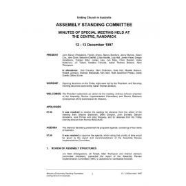 Assembly Standing Committee Minutes December 1997