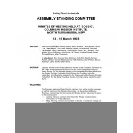 Assembly Standing Committee Minutes March 1998