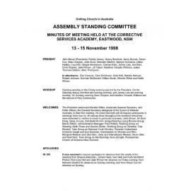 Assembly Standing Committee Minutes Nov 1998