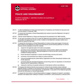 Peace & disarmament (Fourth Assembly)