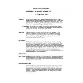 Assembly Standing Committee Minutes August 2000