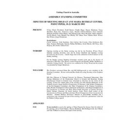 Assembly Standing Committee Minutes March 1993