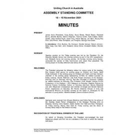 Assembly Standing Committee Minutes November 2001