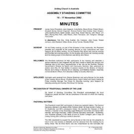 Assembly Standing Committee Minutes November 2002