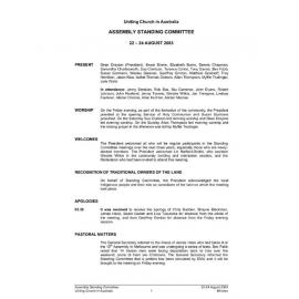Assembly Standing Committee Minutes August 2003