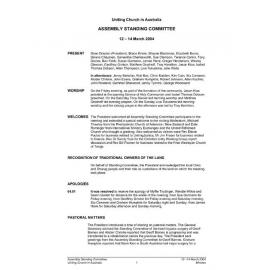 Assembly Standing Committee Minutes March 2004