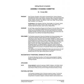 Assembly Standing Committee Minutes July 2004