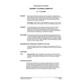 Assembly Standing Committee Minutes July 2005