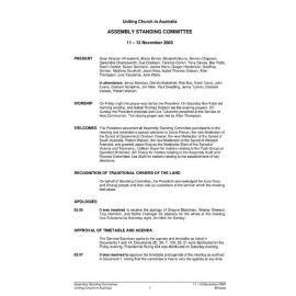 Assembly Standing Committee Minutes November 2005