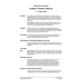 Assembly Standing Committee Minutes March 2006