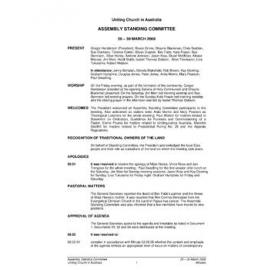 Assembly Standing Committee Minutes March 2008