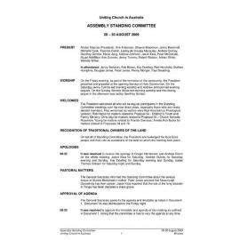Assembly Standing Committee Minutes August 2009