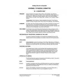 Assembly Standing Committee Minutes March 2009