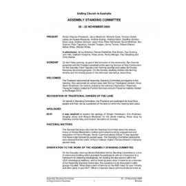 Assembly Standing Committee Minutes November 2009