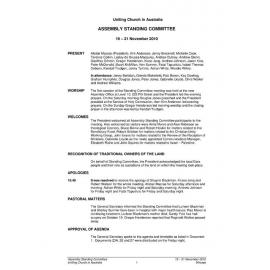 Assembly Standing Committee Minutes November 2010