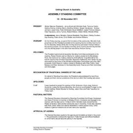 Assembly Standing Committee Minutes November 2011