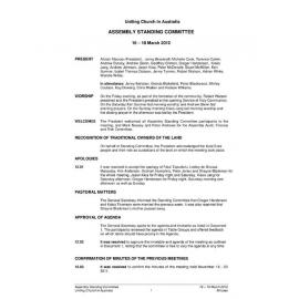 Assembly Standing Committee Minutes March 2012