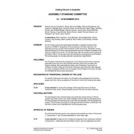 Assembly Standing Committee Minutes November 2012