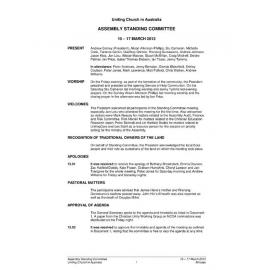Assembly Standing Committee Minutes March 2013