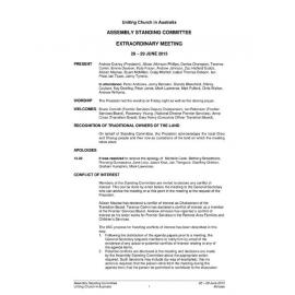 Assembly Standing Committee Minutes (Extraordinary) June 2013