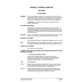 Assembly Standing Committee Minutes April 2024