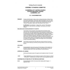 Assembly Standing Committee Minutes November 2024