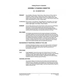 Assembly Standing Committee Minutes August 2015