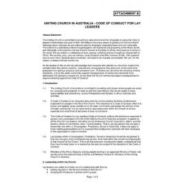 Assembly Standing Committee Minutes (Attachment B - Code of Conduct for Lay Leaders) November 2015
