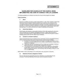 Assembly Standing Committee Minutes (Attachment C - Guidelines for implementing Code of Conduct for Lay Leaders) November 2015
