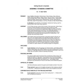 Assembly Standing Committee Minutes July 2016