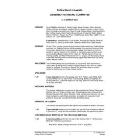 Assembly Standing Committee Minutes March 2017