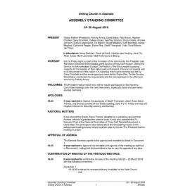 Assembly Standing Committee Minutes August 2018