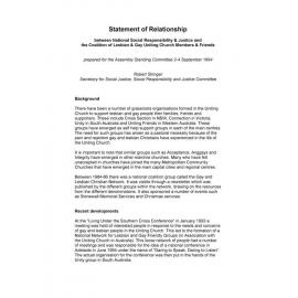 Statement of relationship … with Coalition of Lesbian & Gay UCA members & friends 