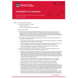 Statement on uranium (Second Assembly)