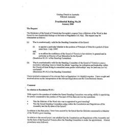 Presidential Ruling #20 Jan 2000