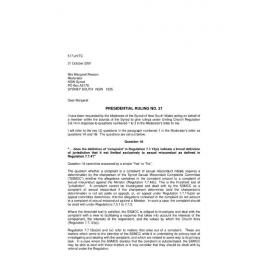 Presidential Ruling #21 Oct 2001