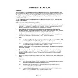 Presidential Ruling #23 Mar 2004