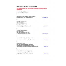 Sentences before Offering/Prayers over the gifts (UIW1)