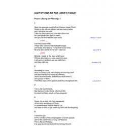 Invitations to the Lord's Table (Uniting in Worship 1)