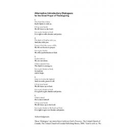 Alternative Introductory Dialogues to the GPT (Great Prayer of Thanksgiving)